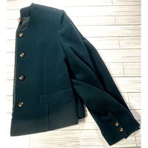 Womens vintage size 12 Emerald Green pure new wool pitlochry blazer jacket Party